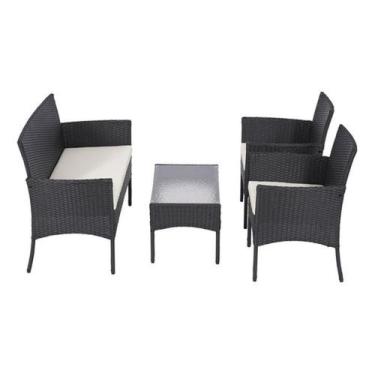 Imagem de Conjunto Jardim Rattan 4 Peca Poltrona Dupla, Poltrona, Mesa - Jhc Hom