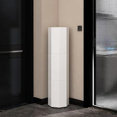 Imagem de Armazenamento De Sapato Fechado Independente,sapateira Rotativa,armário De Torre De Sapateira Octogonal Redonda Giratória De 360 °,torre De Sapato De Armazenamento Simpl, Black, 35 * 35 * 127cm