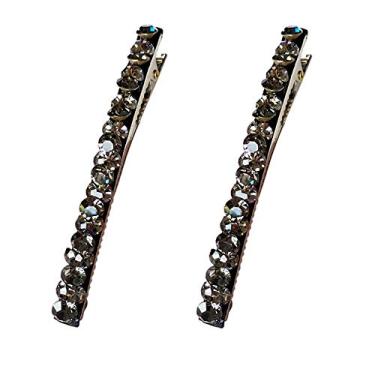 Imagem de 2 peças de grampo de cabelo de diamante brilhante strass grampo de cabelo grampos de cabelo grampos de cabelo bico de pato clipe de jacaré acessórios de cabelo