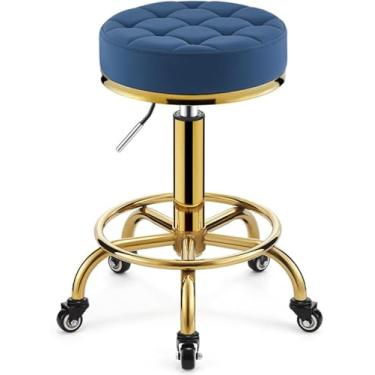 Imagem de Banquinho Com Apoio Para Os Pés, Banquinho Para Laboratório De Tatuagem De Guitarra Workbeh Médico, Cadeira De Massagem Giratória De Altura Ajustável, Blue