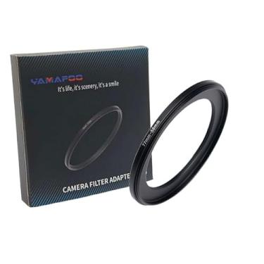 Imagem de Adaptador de anel de metal para cima/para baixo compatível com câmeras mirrorless DSLR Lens, conversor de rosca de filtro UV CPL ND, preto (77-58)