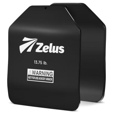 Imagem de ZELUS Placas de colete pesadas, pares de placas de colete de peso curvo de 6,2 kg para treino, placas táticas de aço para colete com marcações claras, placas ergonômicas de treinamento para corrida e