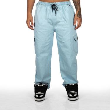 Imagem de Calça Overking Cargo Jeans Azul Claro-Masculino