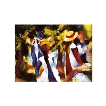 Imagem de Pinturas Famosas em Tela-Quadros Decorativos-Girls under Trees-Pôster e Impressões para Sala de Estar e Casa 50x70cm20x27in Sem Moldura