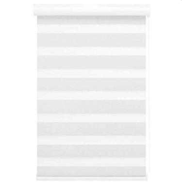 Imagem de Persiana Rolo Duplo Bandô Branca 160 (L) x 160 (A) Cortina Zebra Rainbow Double Vision 1,60 X 1,60