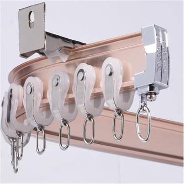 Imagem de Cortina Montada Na Parede, Trilhos De Cortina De Alumínio Flexíveis E Dobráveis, Haste De Cortina Divisora De Quarto Para Janela De Sacada De Cortina Rv, Pink, 3.4m/11.2ft