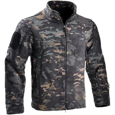 Imagem de Jaqueta De Lã Tática Do Exército Para Homens Militar Térmica Quente Camuflagem Caça Safari Outwear, Black Camo, L