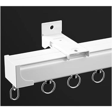 Imagem de Carregando Os Trilhos Da Cortina Da Montagem Da Parede 80kg/176lbs, Sistema Resistente Da Trilha Da Cortina Com Roda Do Rolamento, Black, 4m/13ft