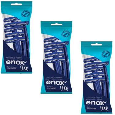 Imagem de Kit aparelho de Barbear Descartável Enox 2 LAMINAS (3 kit com 10 UNID 