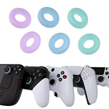 Imagem de playvital 3 Pares De Anéis Precisão Controle Movimento Alvo Silicone Para Ps5, Ps4, Xbox Series X/S, One, 360, Switch Pro, Steam Deck - Roxo E Verde-Azulado