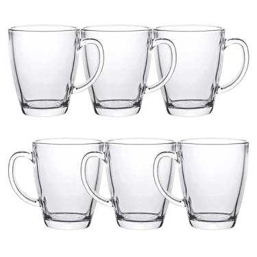 Imagem de Conjunto de 6 Canecas de Vidro, 245ml, para Café, Cappuccino, Chá, Leite, Transparente