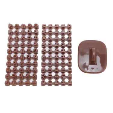 Imagem de Conjunto de carimbos de alfabetismo de polímero de argila Mini selos de carta de plástico multifuncionais para decoração de biscoitos e criação de 2 peças com ferramenta de fixação