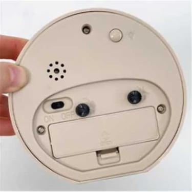 Imagem de Despertadores Despertador analógico redondo de mesa para sala de estar, cozinha, quarto, escritório, mesa de cabeceira, multifuncional, operado por bateria Relógio de cabeceira(Preto)