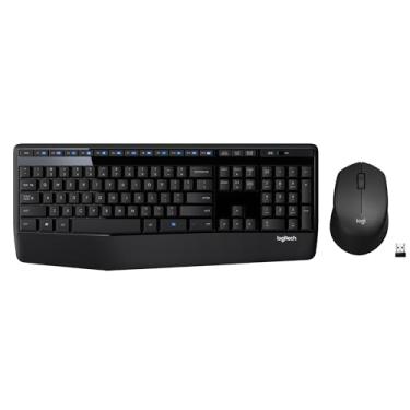 Imagem de Logitech Combo de teclado e mouse sem fio MK345 com descanso para as mãos, receptor USB de 2,4 GHz, compatível com PC, laptop, preto