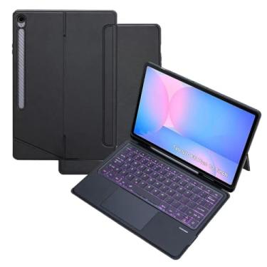 Imagem de Capa compatível para Samsung Galaxy Tab S10 FE+/S10 FE Plus 13,1 polegadas, com teclado [trackpad de alta precisão e retroiluminado em 7 cores],capa de teclado removível