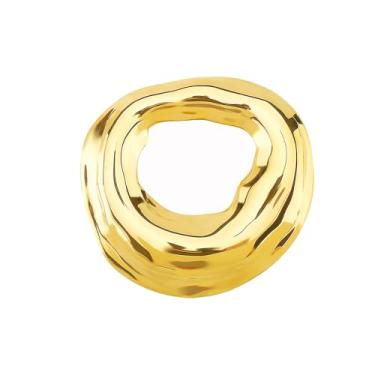 Imagem de Broche de metal geométrico oco redondo para mulheres homens na moda irregular broche dourado vestido roupas emblemas lenços lapela xale acessório moda minimalista festa de casamento formatura joias