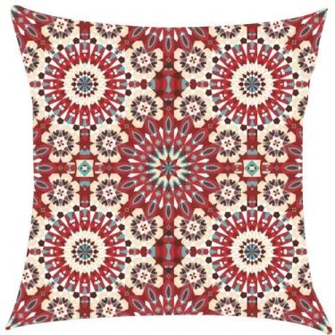 Imagem de Capa de Almofada Zellige Vermelho Impermeável 43x43cm - Karsten