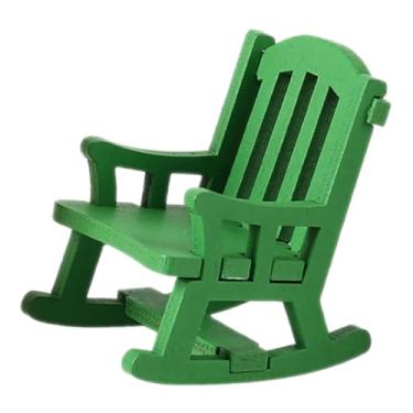 Imagem de Dynwave Cadeira de balanço em miniatura 1:12, brinquedos de balanço para, dioramas artesanais, móveis em miniatura para estação ferroviária, Verde