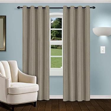Imagem de SUPERIOR Cortinas blackout de linho com 2 painéis (132 x 213 cm), cinza