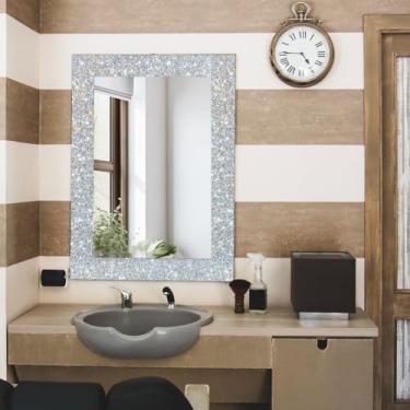 Imagem de Wallderful Bordas de quadro de avisos com glitter prateado, rolo autoadesivo, papel de parede com glitter, acabamento de borda para quadro de pôster brilhante para sala de aula, quadro negro, espelho