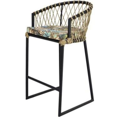 Imagem de Banqueta Área Gourmet Modelo Eros Corda Naval Com Braços - Frequence M