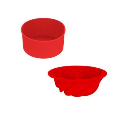 Imagem de Kit 2 Formas Silicone Espiral + Redonda 16cm Antiaderente - Arts