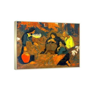 Imagem de RYLJCZ Reprodução de pinturas a óleo Paul Sérusier - Les mangeurs de serpents- Impressão de arte de paisagem vintage - Arte de parede em tela para decorações de casa e escritório 55 x 72 cm (21,6 x
