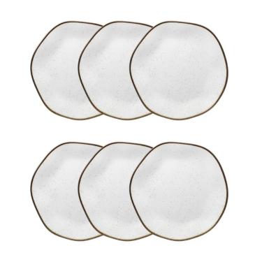Imagem de Conjunto 6 Pratos de Sobremesa 21,5 cm Ryo Maresia Porcelana Oxford