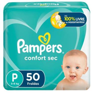 Imagem de Fralda Descartável Pampers Confort Sec P 50 Unidades, P, 50