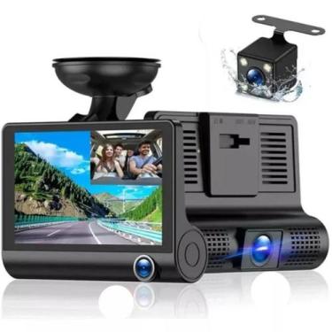 Imagem de Câmera Automotiva Full HD Dupla (Frontal/Ré) com Monitor LCD 4 Polegad