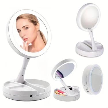 Imagem de Espelho Iluminado Dupla Face Led Perfeito Maquiagem