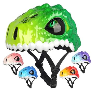 Imagem de Capacete de bicicleta infantil infantil, capacetes de dinossauro 3D para meninos e meninas, bebês/bebês para crianças de 1/2/3/4/5/6/7/8 anos de idade, leve, ajustável, multiesportes, bicicleta