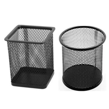 Imagem de Porta Caneta, Lápis, Porta Treco, Aramado, Preto Kit c/ 2 Unds Redondo