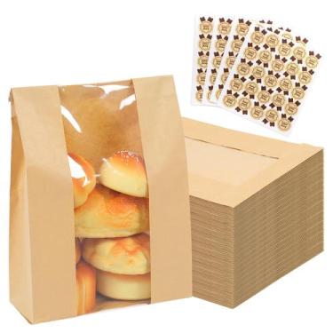 Imagem de Sacos de pão de papel DeziWood 400 pacotes para pão caseiro
