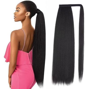 Imagem de Extensões de cabelo humano rabo de cavalo 10A brasileiro enrolado rabo de cavalo para mulheres negras cabelo humano Remy não processado clipe de rabo de cavalo em extensão 110 g (22 polegadas)