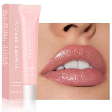 Imagem de HHLTOH Bálsamo labial ultra hidratante Summer – Bálsamo labial vegano natural para hidratação instantânea, brilho e hidratação – cor pura, suaviza e suaviza os lábios secos, hidratante labial Bálsamo