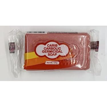 Imagem de Sabonete antisséptico carbólico Carib – Sabonete vermelho perfumado natural para acne, desodorizante e proteção contra germes – Barra antibacteriana para cuidados com a pele, 100 ml