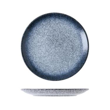 Imagem de Prato redondo de cerâmica de 30,5 cm simplicidade doméstica japonesa - prato raso de 30,5 cm - azul safira