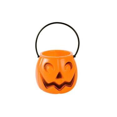 Imagem de Mini Balde de Abóbora Para Decoração Halloween Doces 8cm - Pais & Filh