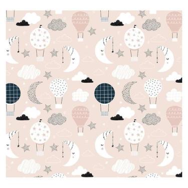 Imagem de Papel de Parede Adesivo Infantil Nuvens Balão Bebe Quarto Menina - 610