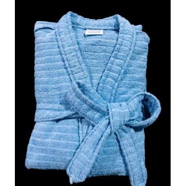 Imagem de Roupão de Banho Briza Atoalhado Feminino Adulto 100% Algodão Manga Cur