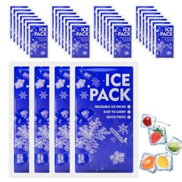 Imagem de aadsioahd Bolsas de gelo reutilizáveis para lancheiras e refrigeradores, pacotes frios de longa duração de 11 x 18,5 cm, pacotes de gelo para alimentos e bebidas para sacos isolados, piquenique