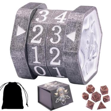 Imagem de MTG Life Counter Wheel Metal MTG Counter Dice Tracker, Mini Dice Set, Gift Box Packaging Suitable for Cards, Board Games Compatible with MTGs, DND Game Accessories(Nickel_White)