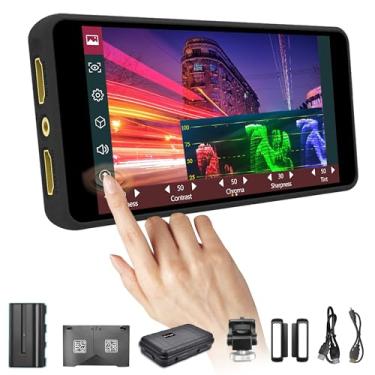 Imagem de Portkeys Monitor de câmera PT5 II 12.7 cm 500 nit DSLR Field Monitor Touchscreen Wide Color Gamut New Peaking LUT Video Assist Luma RGB Waveform com bateria F550