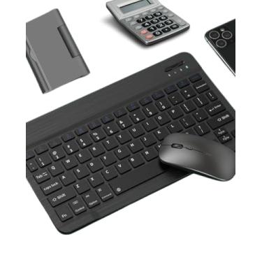 Imagem de Kit Teclado e Mouse Sem Fio Bluetooth 3.0 – Ultra Slim, Ergonômico e Silencioso | Conexão Estável, Alcance 10m, Compatível com Windows, macOS, Tablets e Smart TVs