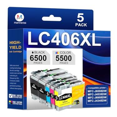 Imagem de LC406 LC406XL Cartuchos de tinta de substituição para Brother LC 406XL para MFC-J4335DW MFC-J5855DW MFC-J6555DW MFC-J4535DW MFC-J6955DW MFC-J4345DW MFC-J5955DW - 2preto, 1ciano, 1 magenta, 1amarelo