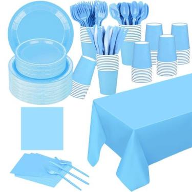 Imagem de Conjunto de artigos de festa TWOWYHI Light Blue para 30 convidados, 22