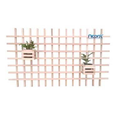 Imagem de Painel Vertical Floreira Treliça 140x80cm (75x75) Bordas Abertas Com 2