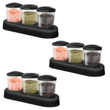 Imagem de Kit 3 Conjuntos 3 Potes Potinhos Para Alimentos Transparente - Ercapla