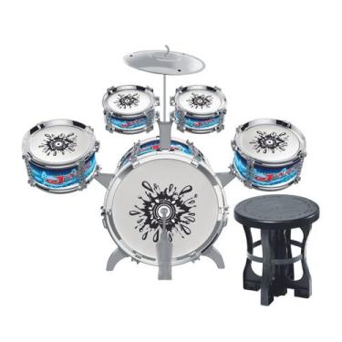 Imagem de Bateria Super Master Musical C/ Banquinho E 5 tambores + Acess. Infant